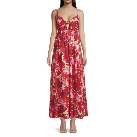 Milly Noah Brushstroke Poplin Maxi Dress Womens Size 2 $425 - Picture 2 of 16
